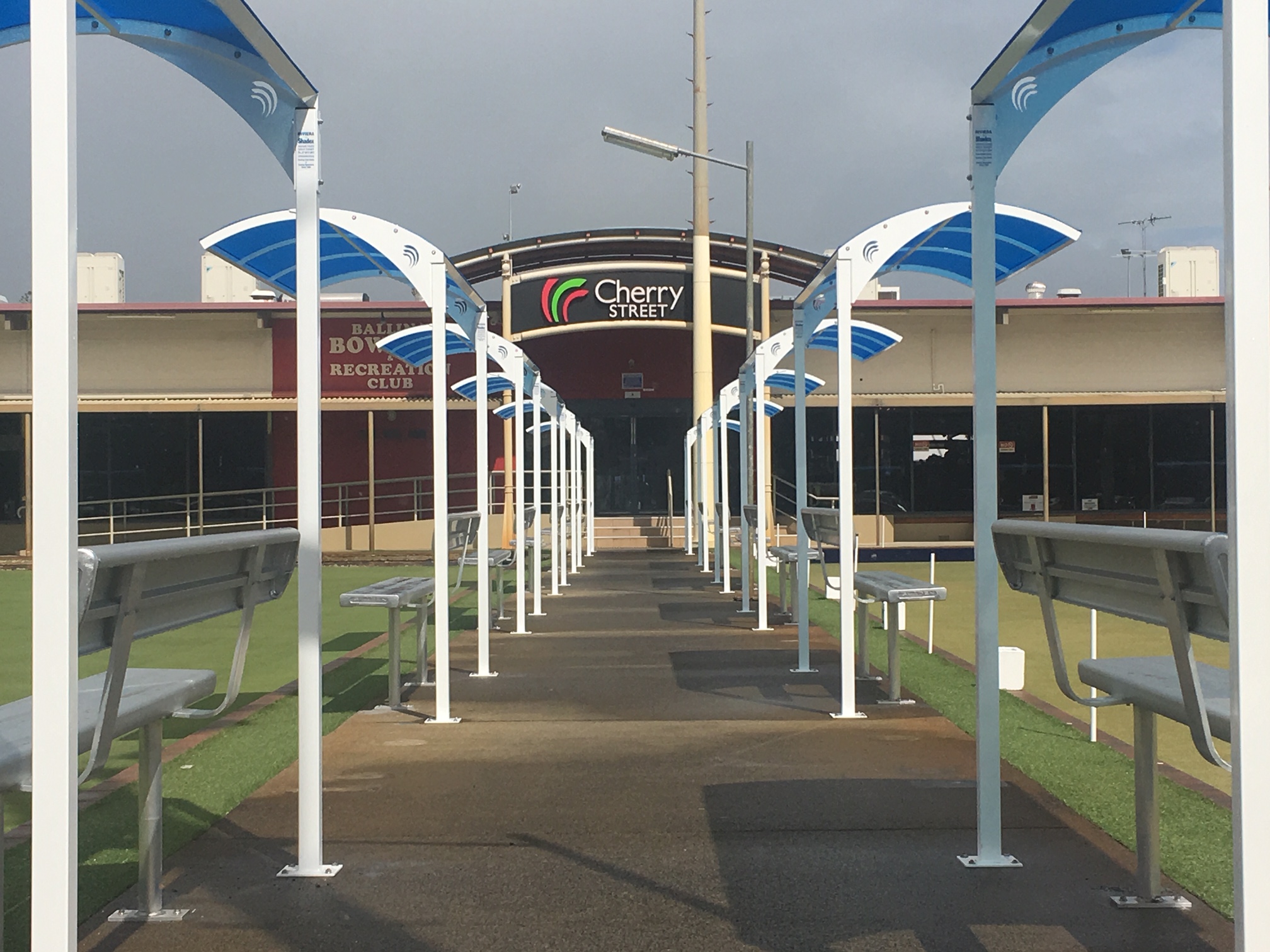 Ballina Bowls Club Shadex Retractable Sun Shade Sail Australian Shades Australia